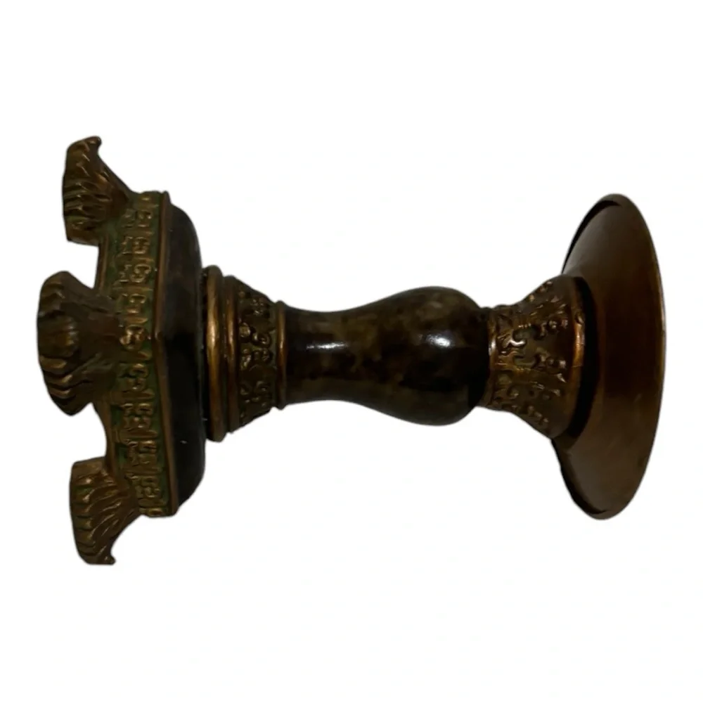 Pillar Candle Stand/Holder in Brown/Tan